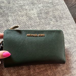 Dark green Michael kors wristlet